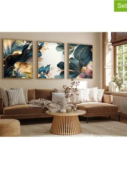 3er-Set: Gerahmte Kunstdrucke