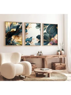 3er-Set: Gerahmte Kunstdrucke