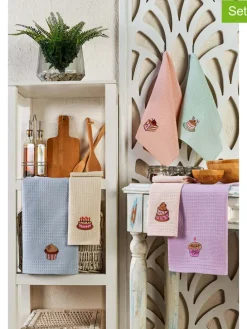 6er-Set: Geschirrtücher "Cake" in Bunt