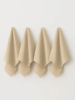 4er-Set: Geschirrtücher in Beige - (L)40 x (B)40 cm