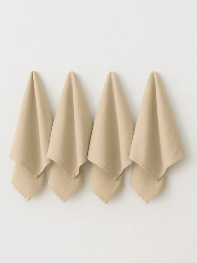4er-Set: Geschirrtücher in Beige - (L)40 x (B)40 cm