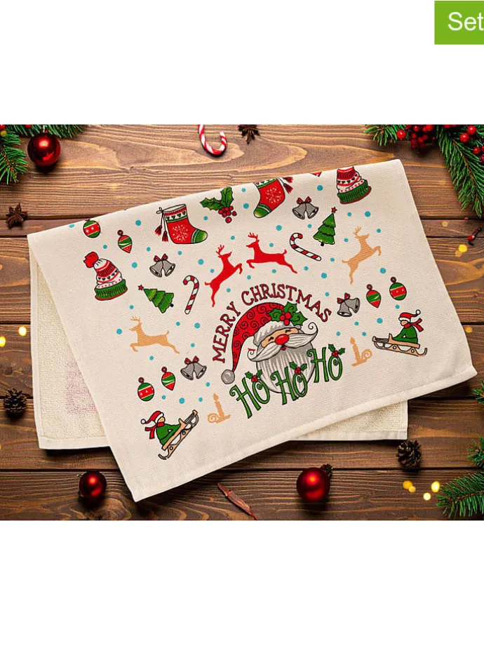 2er-Set: Geschirrtücher in Beige