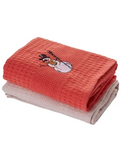 2er-Set: Geschirrtücher in Rot/ Beige