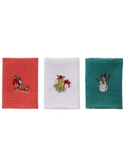 3er-Set: Geschirrtücher in Rot/ Weiß/ Grün