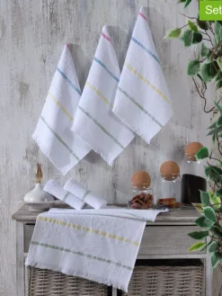 6er-Set: Geschirrtücher in Weiß