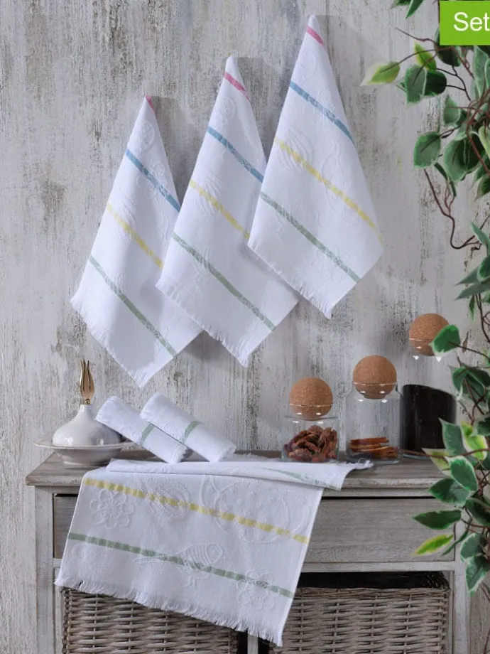 6er-Set: Geschirrtücher in Weiß
