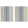 2er-Set: Geschirrtücher ''Linu'' in Beige/ Blau - (L)45 x (B)45 cm