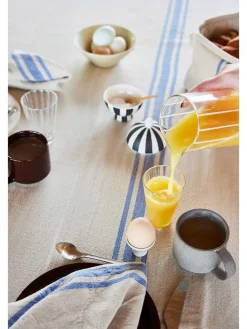 2er-Set: Geschirrtücher ''Linu'' in Beige/ Blau - (L)45 x (B)45 cm