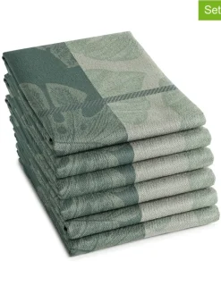 6er-Set: Geschirrtücher "Monstera" in Grün - (L)65 x (B)60 cm