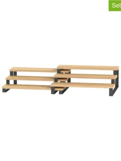 2er-Set: Gewürzregale in Hellbraun/ Schwarz