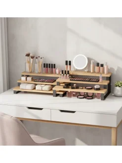 2er-Set: Gewürzregale in Hellbraun/ Schwarz