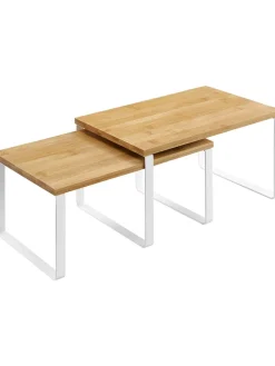 2er-Set: Gewürzregale in Weiß/ Hellbraun