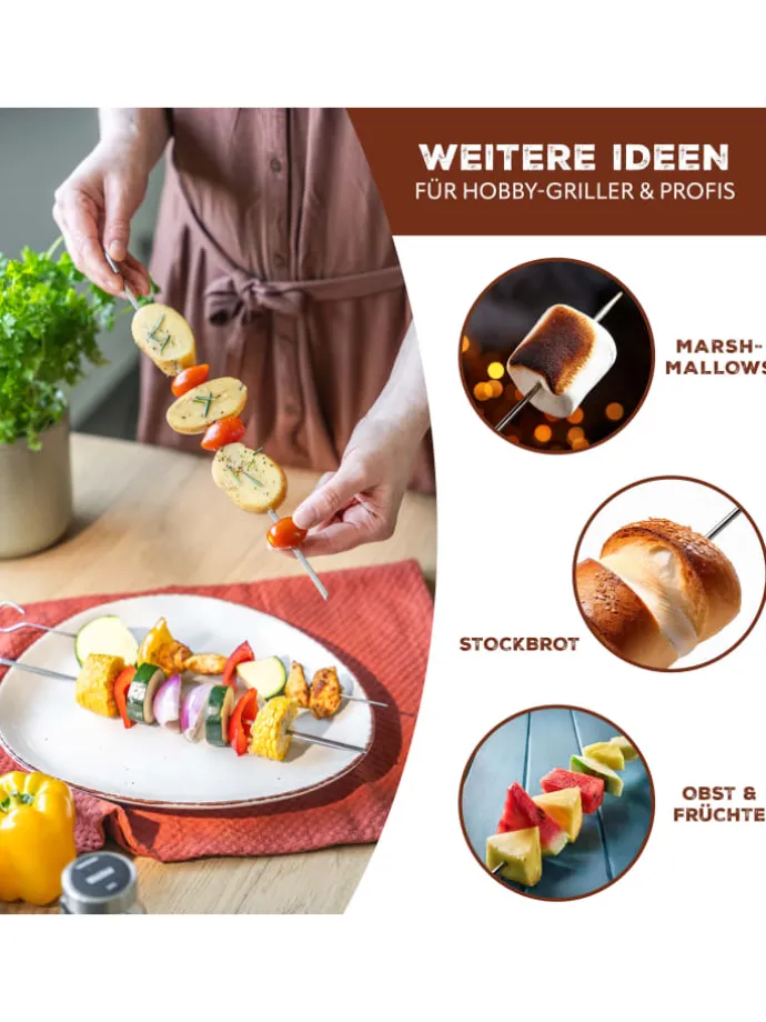 6-er-Set Grillspieße