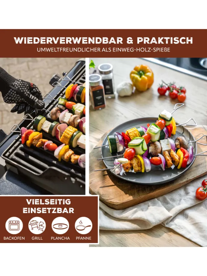 12-er-Set Grillspieße
