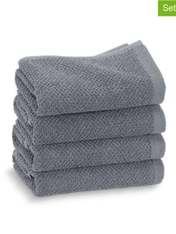 4er-Set: Gästehandtücher "The Guest Set" in Grau