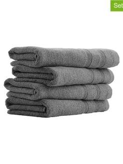 4er-Set: Handtücher "Brooklyn" in Dunkelgrau