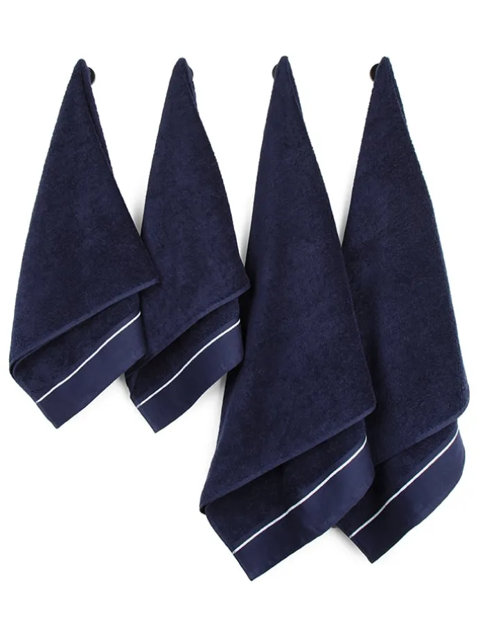 4er-Set: Handtücher in Dunkelblau