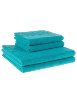 4er-Set: Handtücher in Türkis