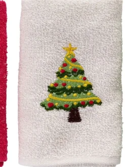 3er-Set: Handtücher in Weiß/ Rot/ Grün