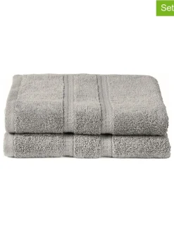 2er-Set: Handtücher "Las Palmas" in Hellgrau