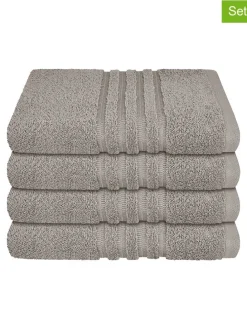 4er-Set: Handtücher "Milano" in Hellgrau
