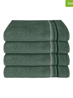 4er-Set: Handtücher "Skyline" in Dunkelgrün
