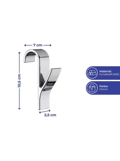 4er-Set: Handtuchhaken in Silber - (H)10,5 cm