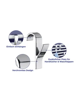 4er-Set: Handtuchhaken in Silber - (H)10,5 cm