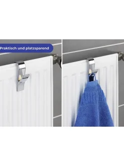 4er-Set: Handtuchhaken in Silber - (H)10,5 cm