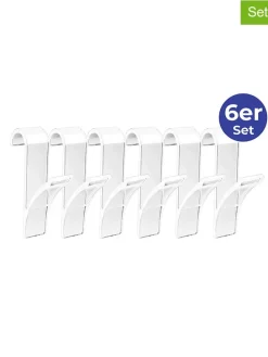 6er-Set: Handtuchhaken in Transparent - (H)10,5 cm
