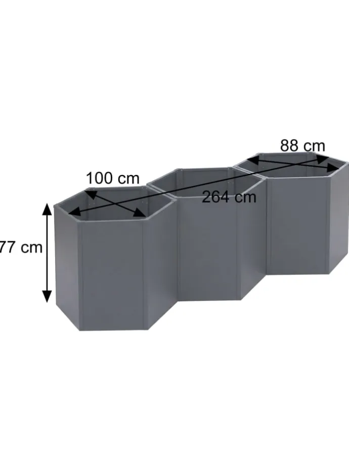 3er-Set Hochbeet P64, Grün