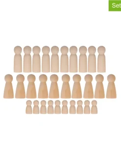 30er-Set: Holzfiguren "Familie" in Natur