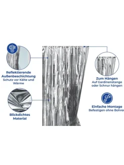 2er-Set: Isolierschutz-Folien in Silber - (L)220 x (B)90 cm