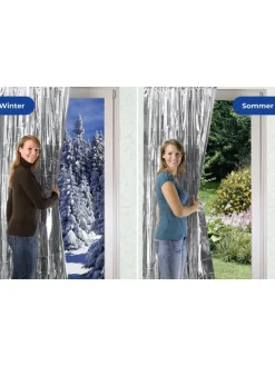 2er-Set: Isolierschutz-Folien in Silber - (L)220 x (B)90 cm