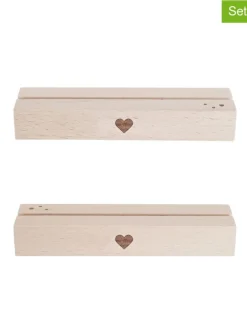 2er-Set: Karten- und Blumenständer in Natur - (B)12 x (H)2 cm