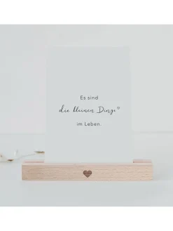 2er-Set: Kartenständer in Natur - (B)15 x (T)1,5 cm