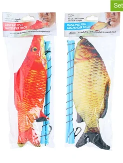 2er-Set: Katzenspielzeuge ''Dancing fish'' in Orange/ Gelb - (L)30 x (B)23 cm
