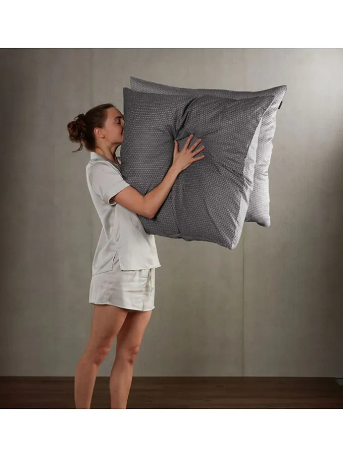 2er-Set: Kissenhüllen in Anthrazit/ Weiß