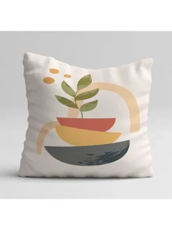 4er-Set: Kissenhüllen in Weiß/ Orange