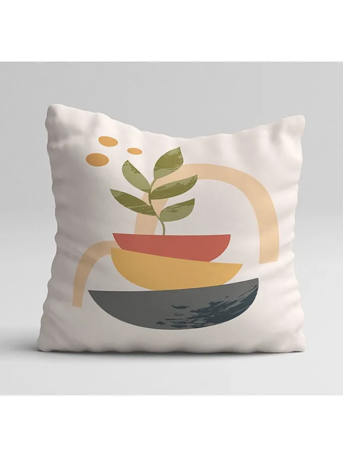 4er-Set: Kissenhüllen in Weiß/ Orange