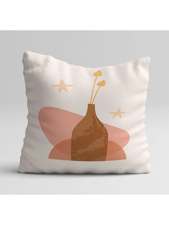 4er-Set: Kissenhüllen in Weiß/ Orange