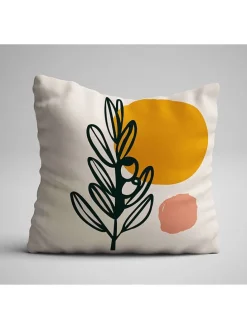 4er-Set: Kissenhüllen in Weiß/ Khaki