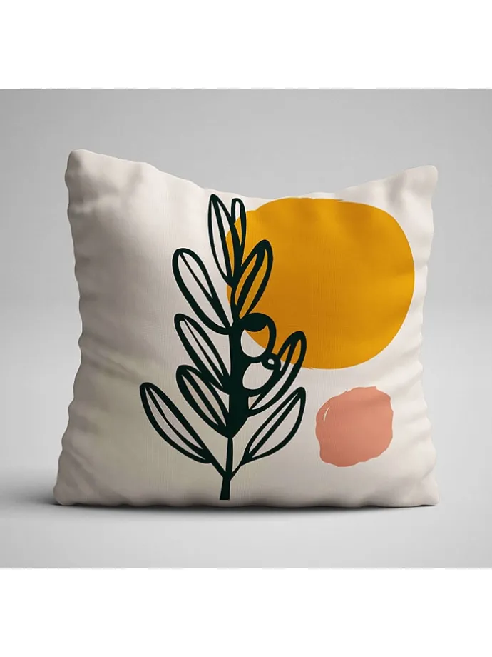 4er-Set: Kissenhüllen in Weiß/ Khaki