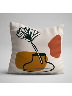 4er-Set: Kissenhüllen in Weiß/ Khaki