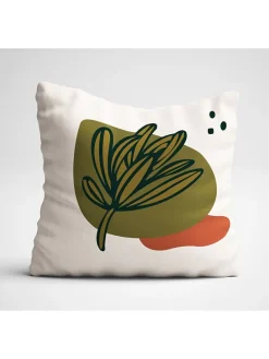 4er-Set: Kissenhüllen in Weiß/ Khaki