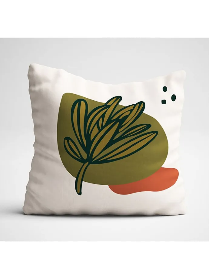 4er-Set: Kissenhüllen in Weiß/ Khaki