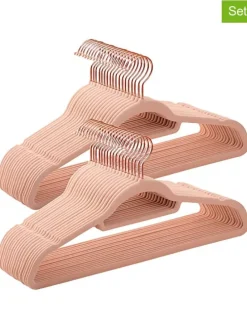 50er-Set: Kleiderbügel in Rosa/ Roségold - (B)43,5 x (H)22,5 cm