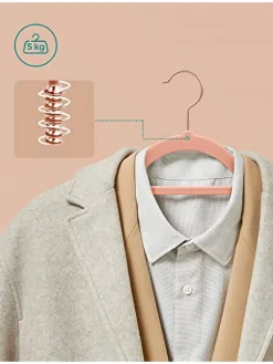 50er-Set: Kleiderbügel in Rosa/ Roségold - (B)43,5 x (H)22,5 cm