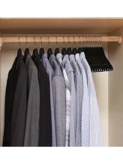 10er-Set: Kleiderbügel in Schwarz - (L)44,5 x (B)23 cm