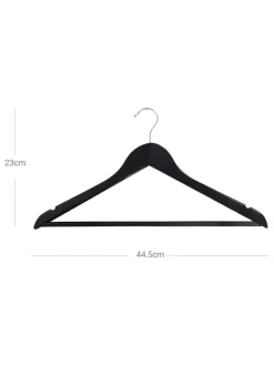 10er-Set: Kleiderbügel in Schwarz - (L)44,5 x (B)23 cm